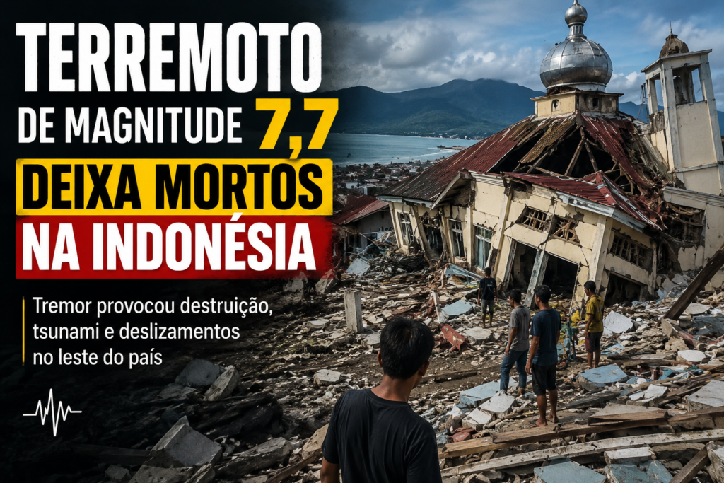 Terremoto de magnitude 7,7 deixa ao menos 47 mortos na Indonésia